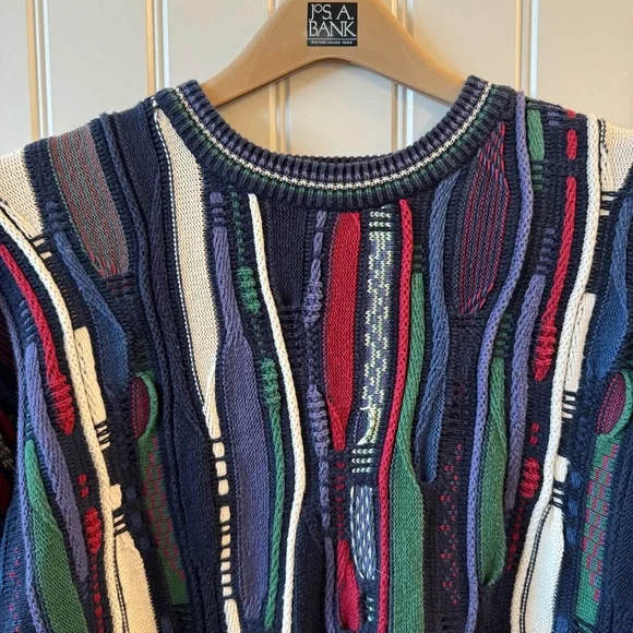 Cotton Traders XL Coogi Style Textured Sweater - Picture 3 of 6